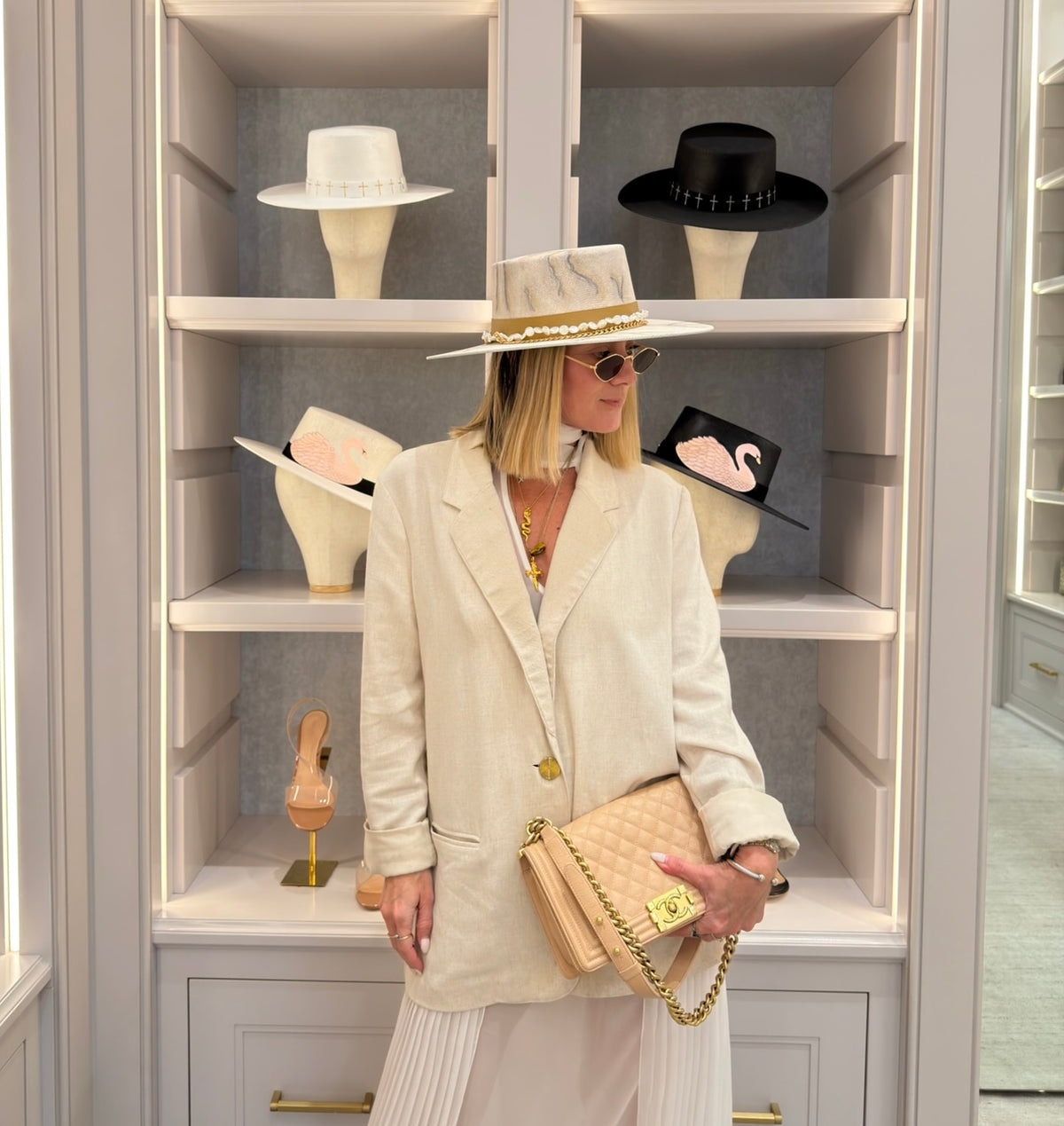 Hat Jewelry Pearl & Gold