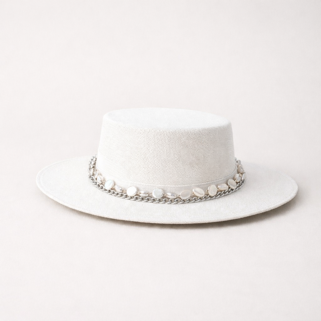 Hat Jewelry pearl & silver