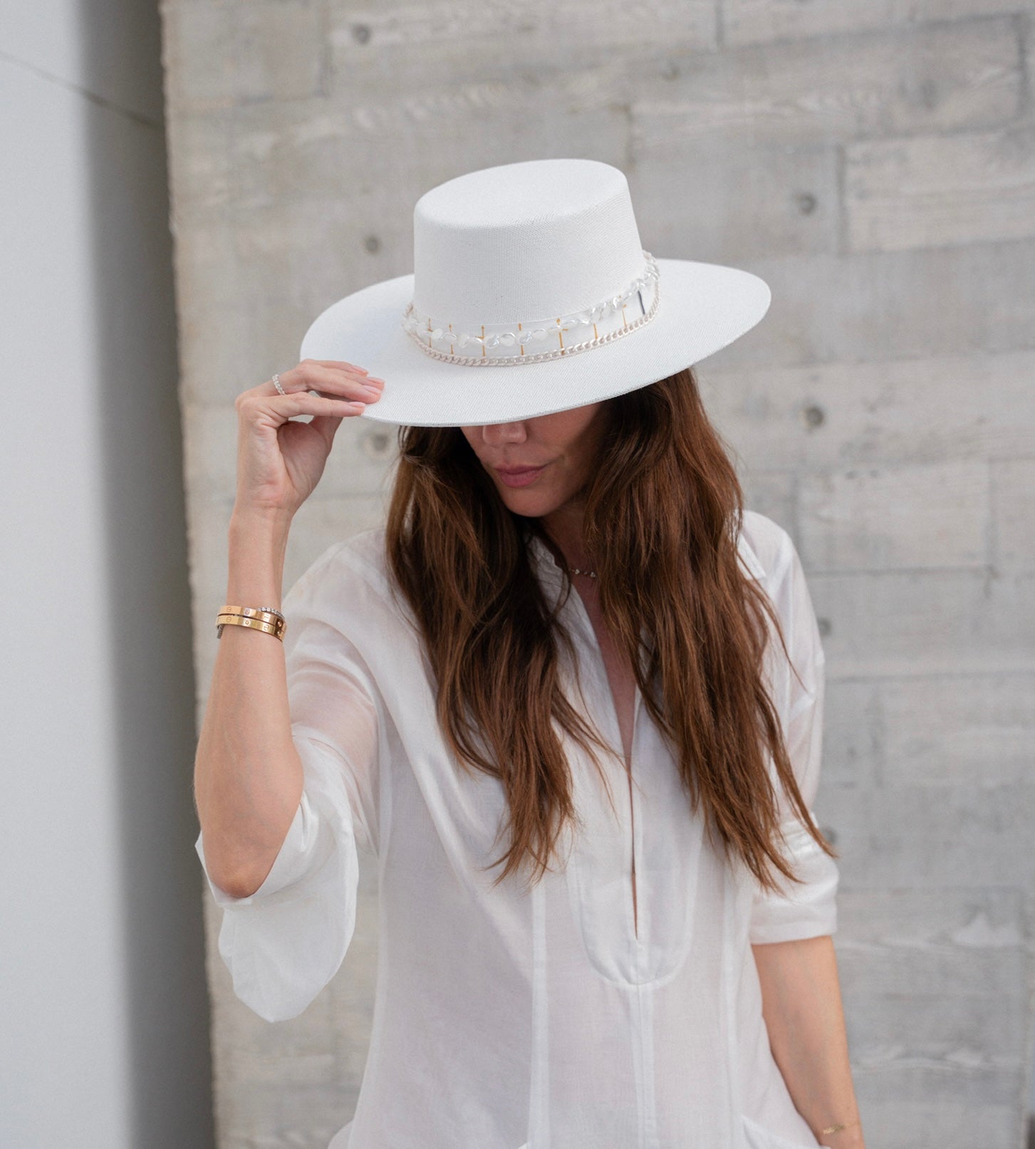 Hat Jewelry pearl & silver