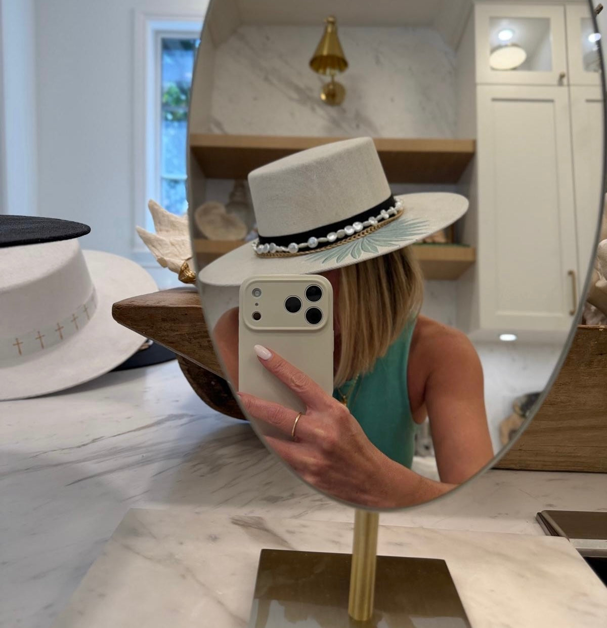 Hat Jewelry Pearl & Gold
